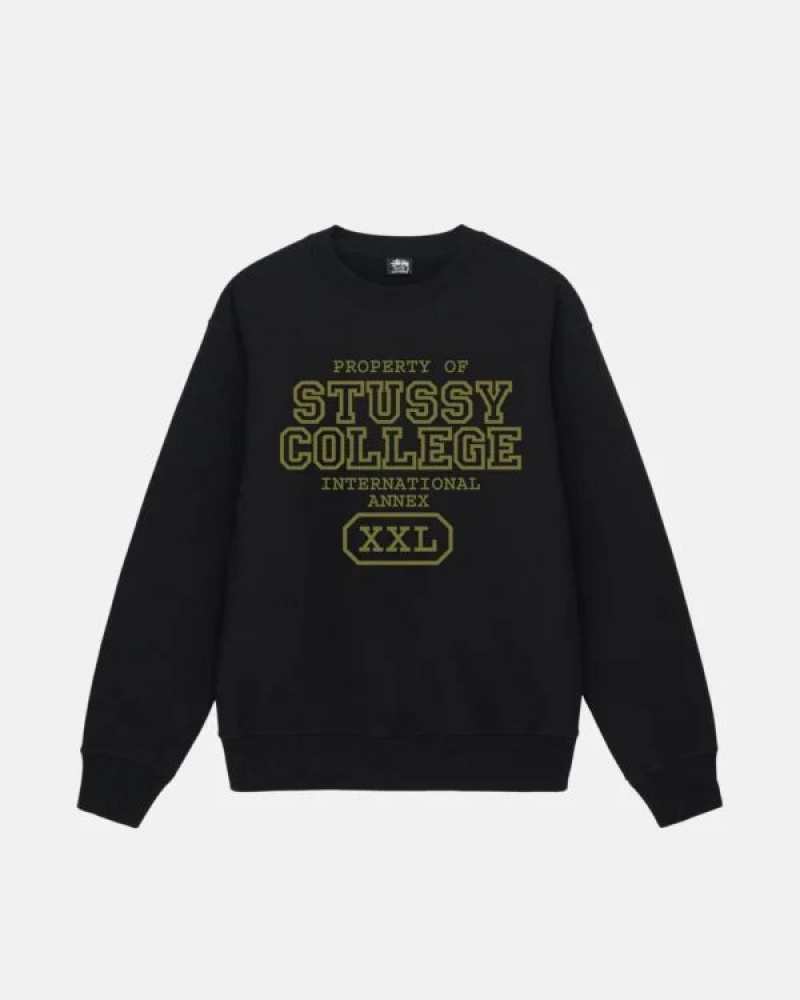 Black / Yellow Stussy Property Of Crew Sweatshirts | 2035SNEJU