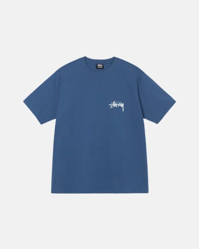 Blue Stussy Diced Out T Shirts | 9631EIOKR