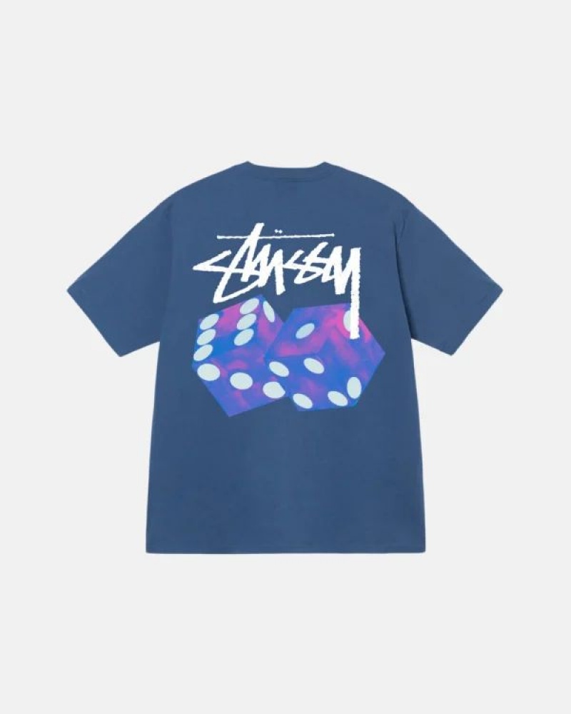 Blue Stussy Diced Out T Shirts | 9631EIOKR