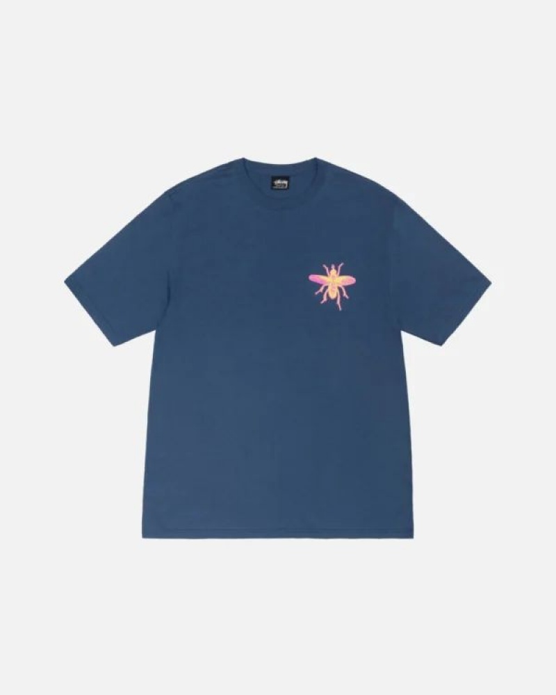 Blue Stussy Housefly T Shirts | 6298SVCGR