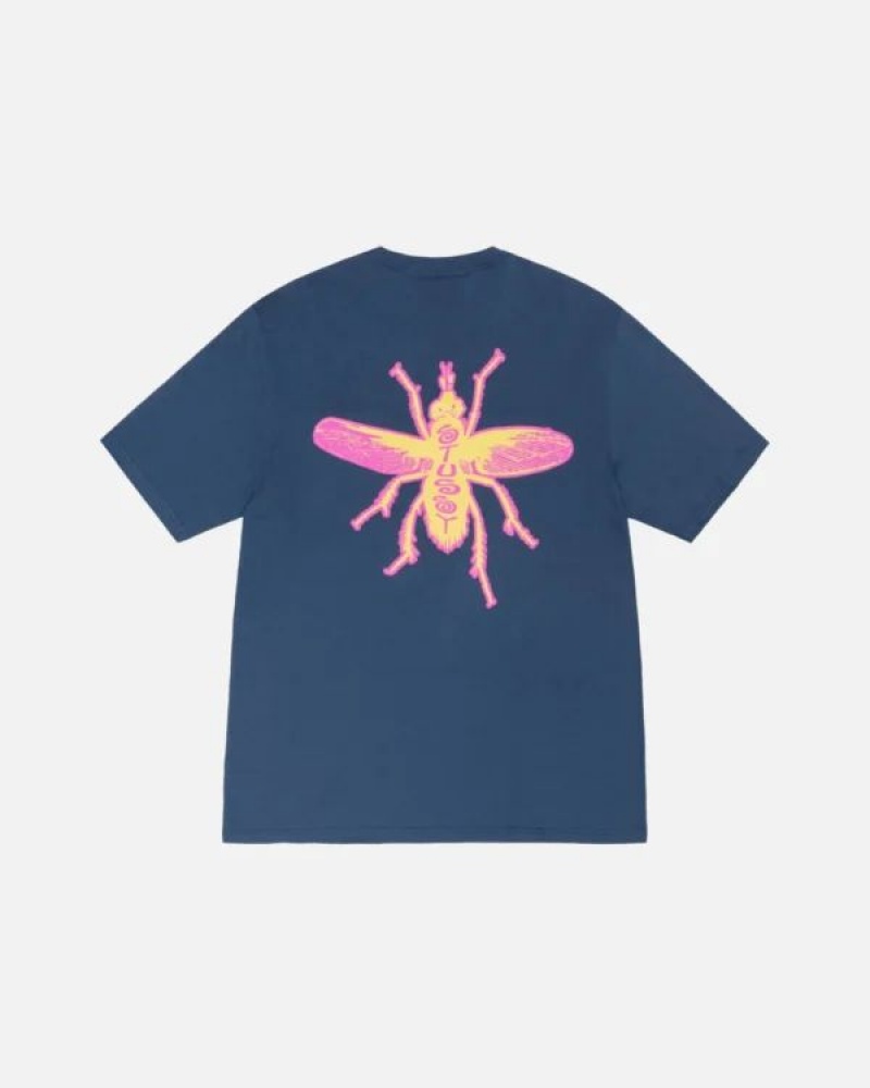 Blue Stussy Housefly T Shirts | 6298SVCGR