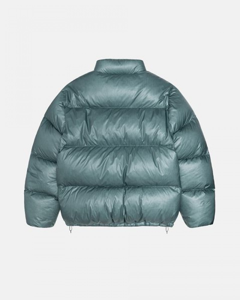 Blue Stussy Parachute Ripstop Down Jackets | 4725GCIJN