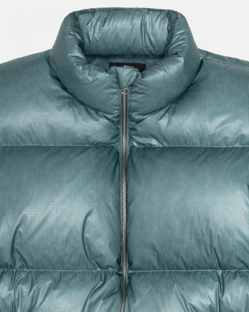 Blue Stussy Parachute Ripstop Down Jackets | 4725GCIJN