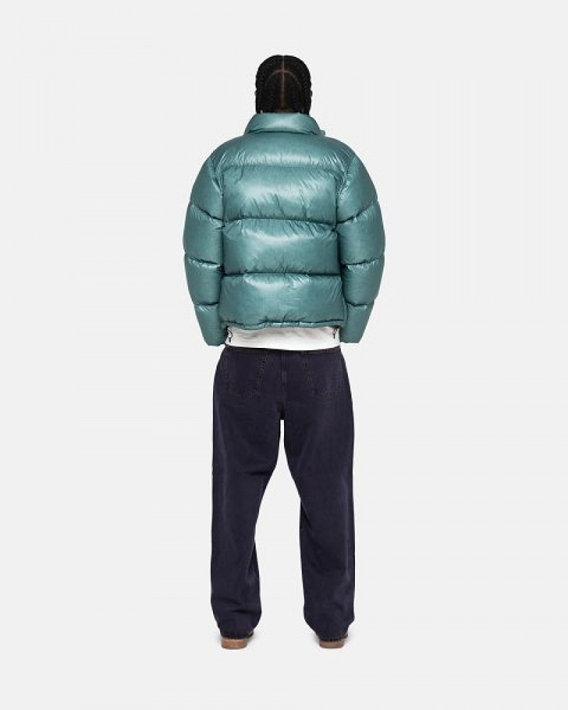 Blue Stussy Parachute Ripstop Down Jackets | 4725GCIJN