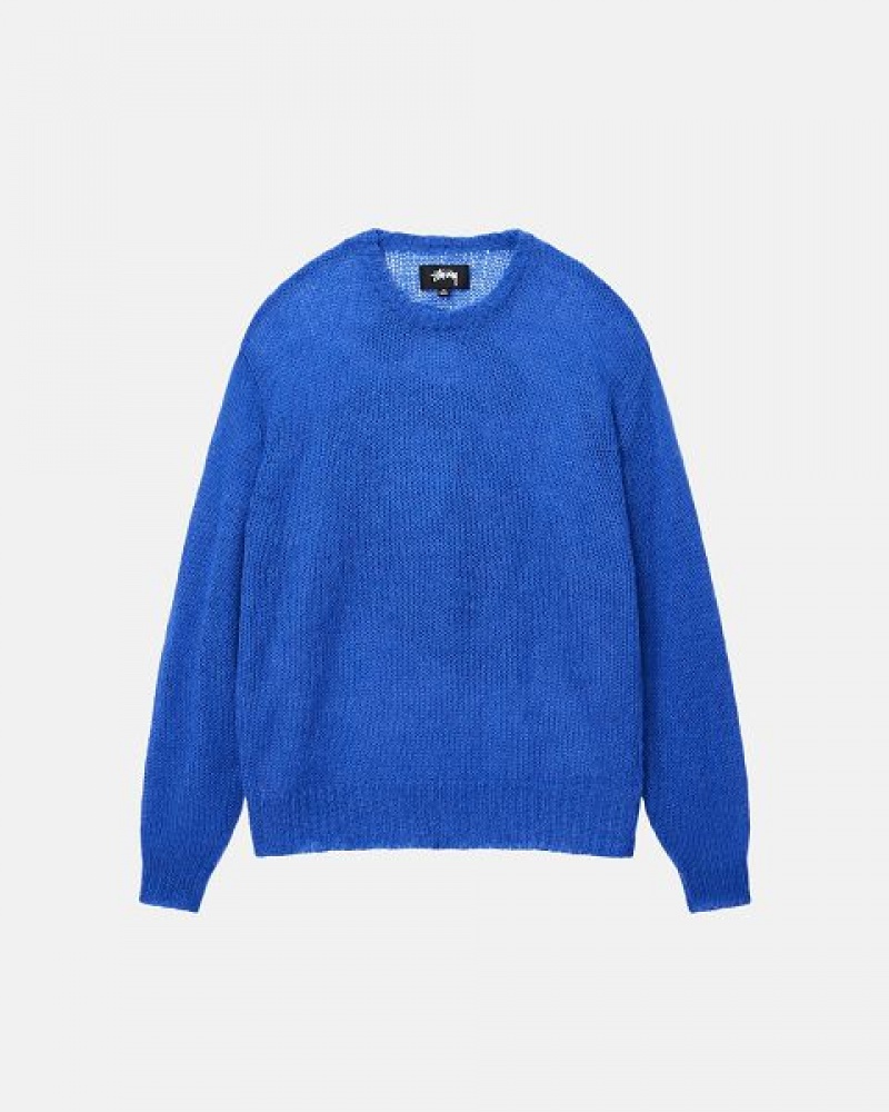 Blue Stussy S Loose Knit Sweaters | 2903LQGJS