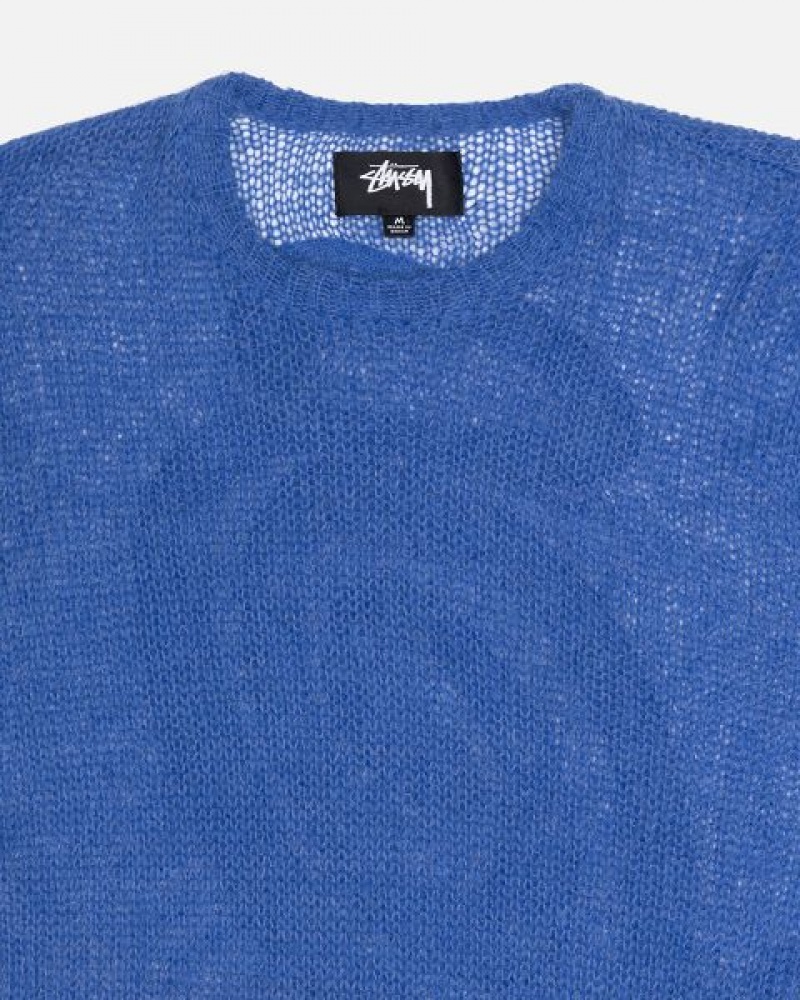 Blue Stussy S Loose Knit Sweaters | 2903LQGJS