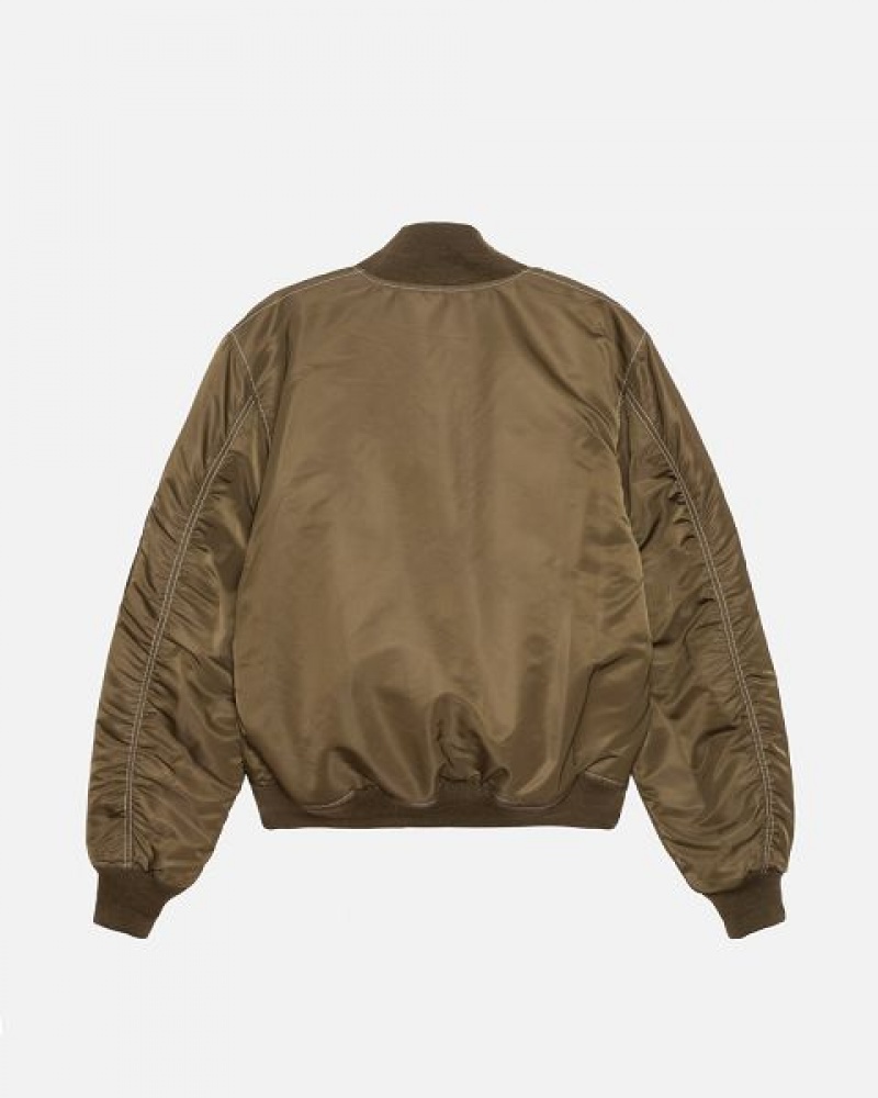 Brown Stussy Built Reversible Bomber Jackets | 9854VCAWD