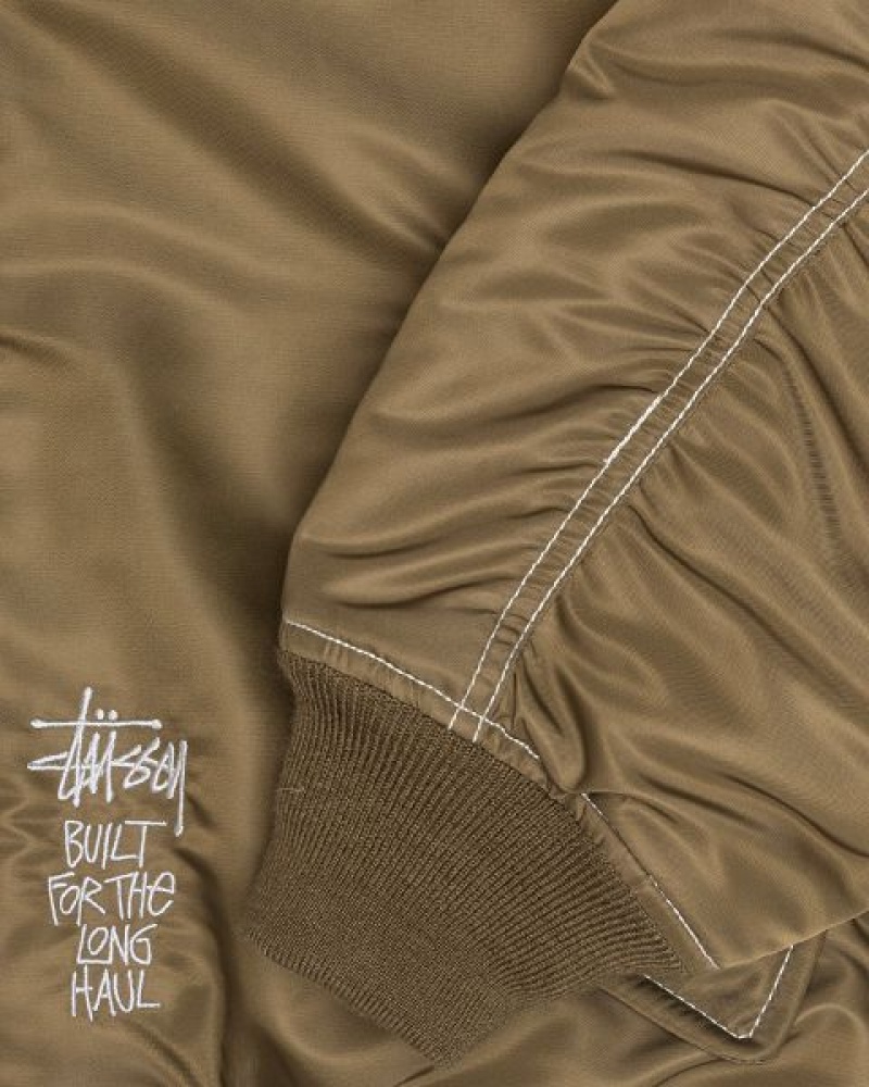 Brown Stussy Built Reversible Bomber Jackets | 9854VCAWD