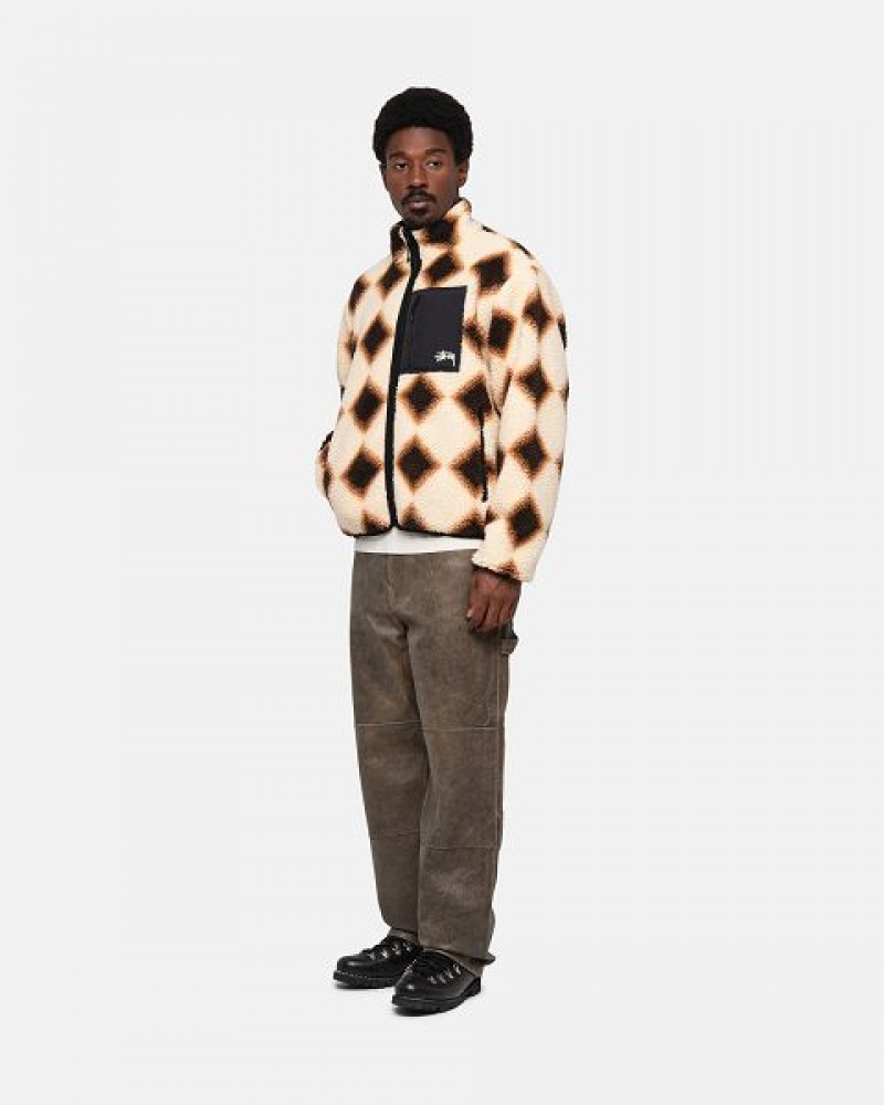 Brown Stussy Sherpa Reversible Jackets | 2453CJOYS