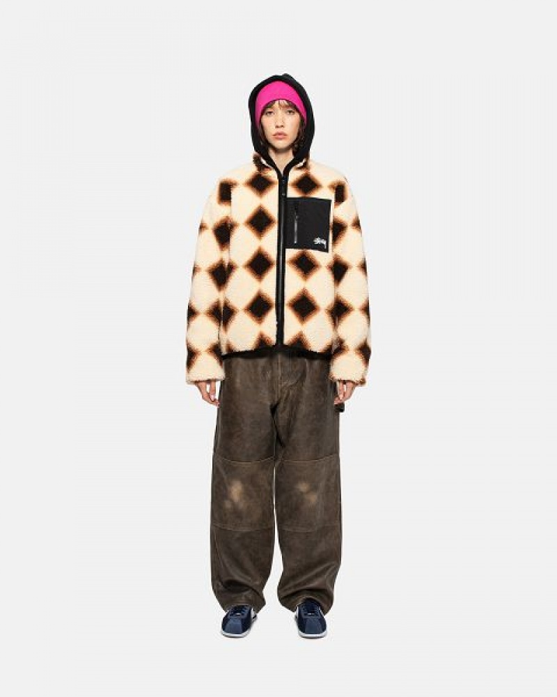 Brown Stussy Sherpa Reversible Jackets | 2453CJOYS