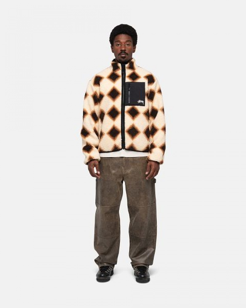 Brown Stussy Sherpa Reversible Jackets | 2453CJOYS