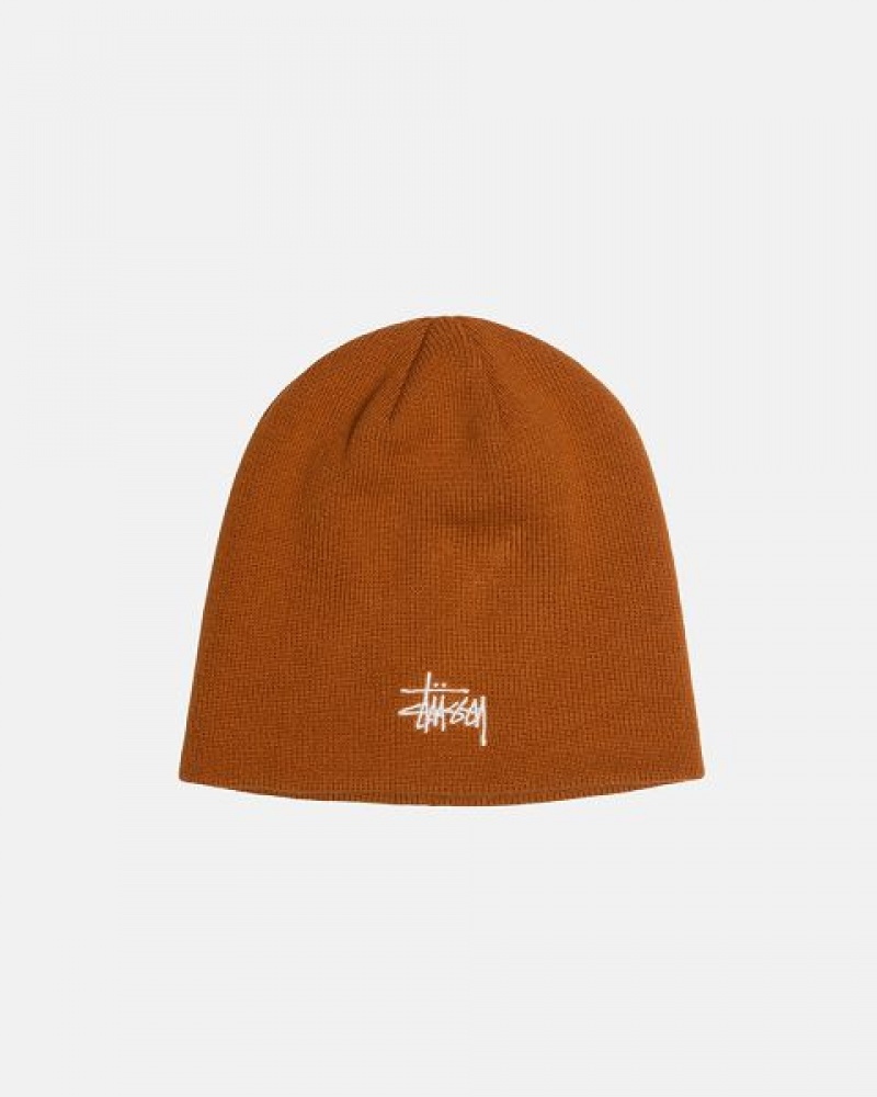 Brown Stussy Skullcap Basic Beanie | 5624EQSYV