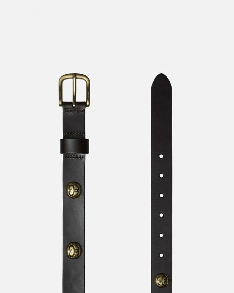 Brown Stussy Ss-link Studded Belts | 9483ALJPZ