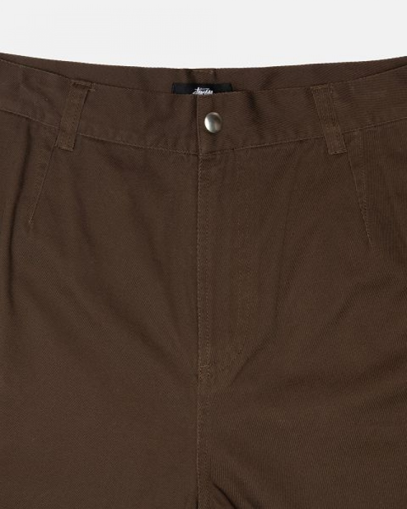 Brown Stussy Workgear Twill Pants | 9650FJTCL