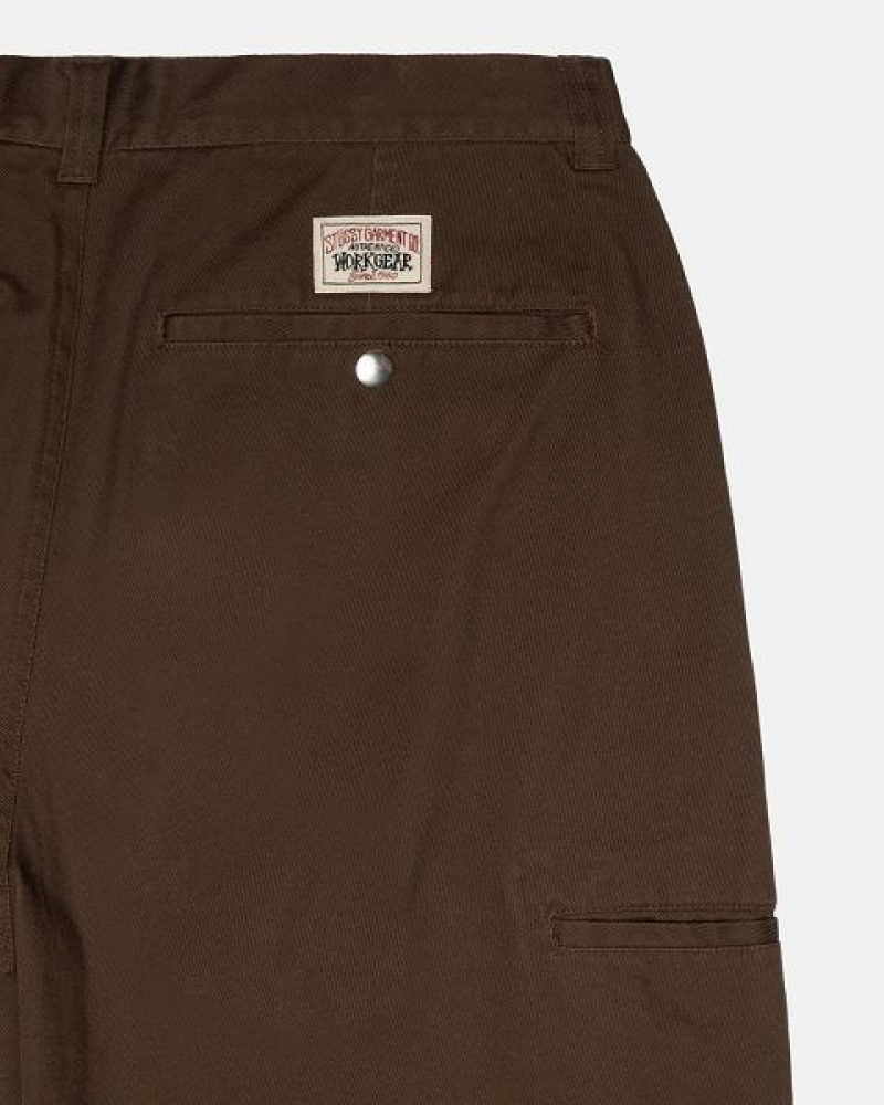 Brown Stussy Workgear Twill Pants | 9650FJTCL