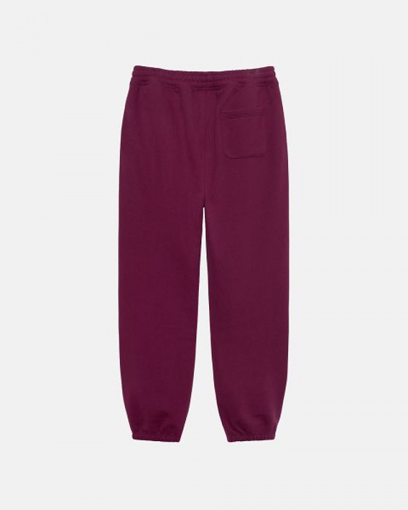 Burgundy Stussy Stock Logo Sweatpants | 5810TWBNP