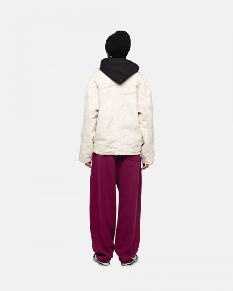 Burgundy Stussy Stock Logo Sweatpants | 5810TWBNP