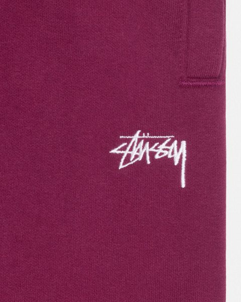 Burgundy Stussy Stock Logo Sweatpants | 5810TWBNP