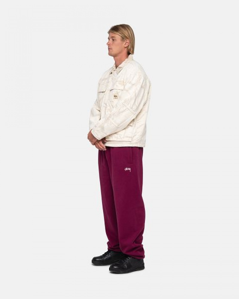 Burgundy Stussy Stock Logo Sweatpants | 5810TWBNP