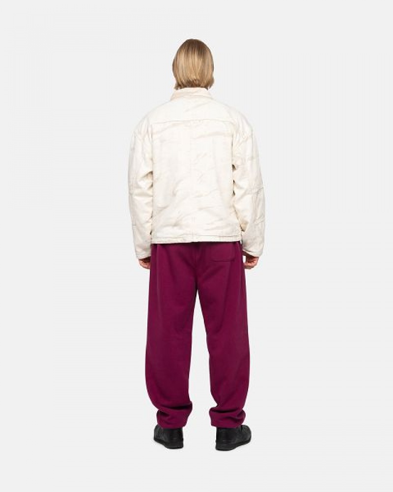 Burgundy Stussy Stock Logo Sweatpants | 5810TWBNP