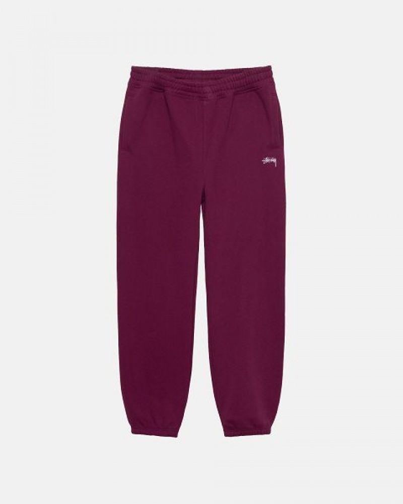 Burgundy Stussy Stock Logo Sweatpants | 5810TWBNP