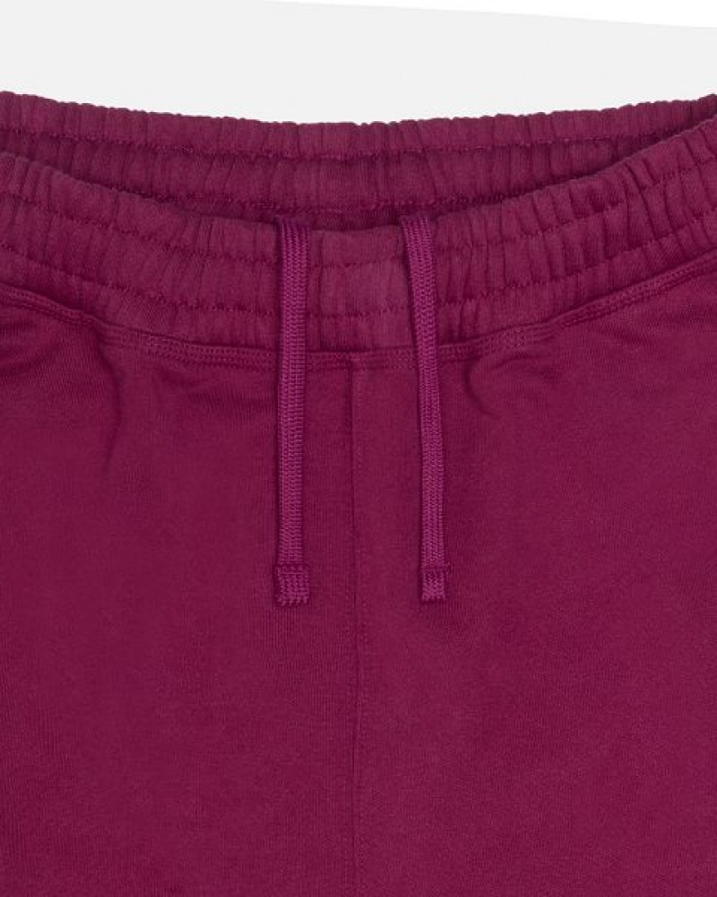 Burgundy Stussy Stock Logo Sweats Shorts | 5823CKEXJ