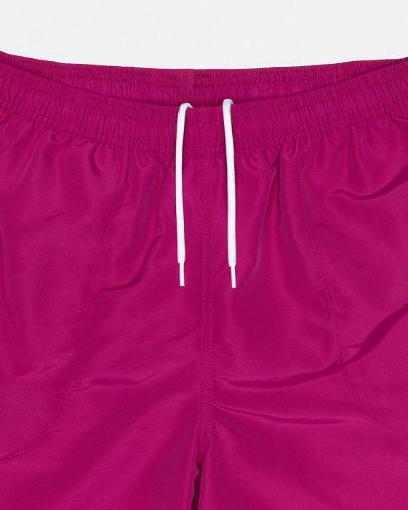 Burgundy Stussy Water Big Basic Shorts | 8045YINUH