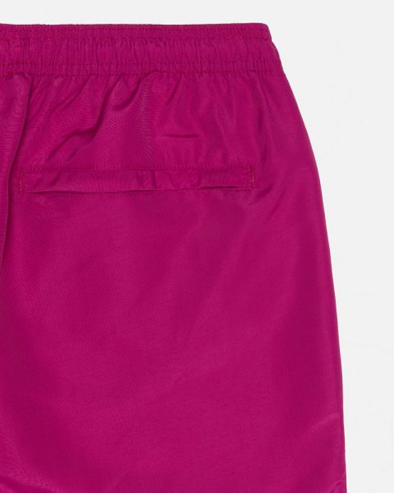 Burgundy Stussy Water Big Basic Shorts | 8045YINUH