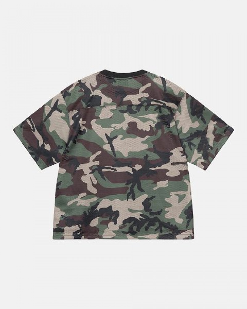 Camo Stussy 4x4 Mesh Football Jersey | 5069IEZOG