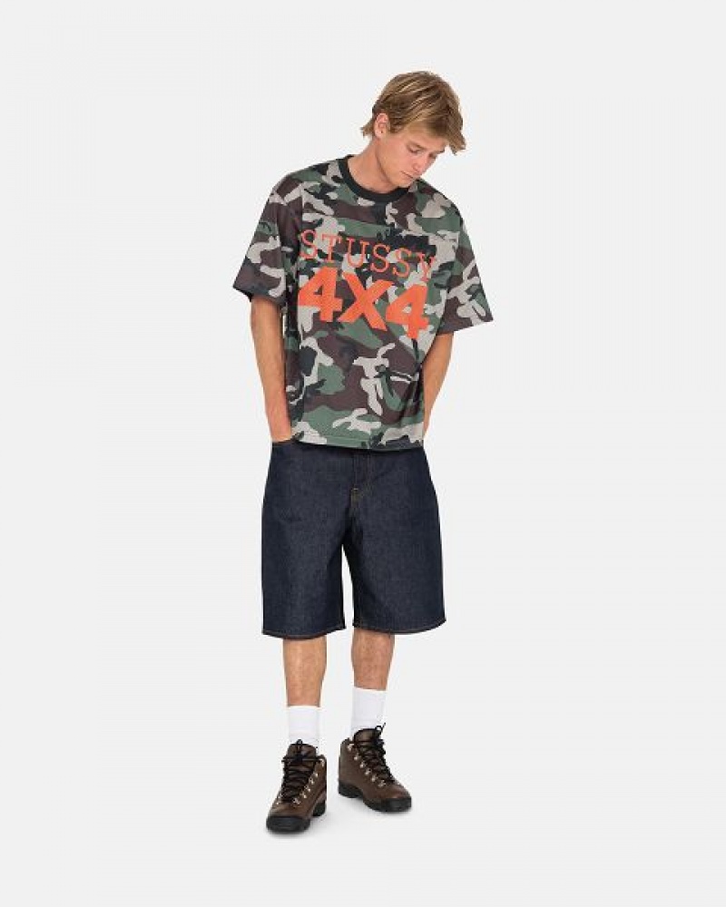 Camo Stussy 4x4 Mesh Football Jersey | 5069IEZOG