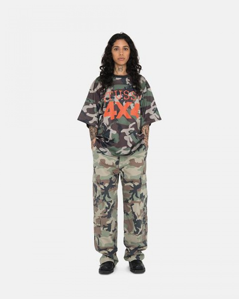 Camo Stussy 4x4 Mesh Football Jersey | 5069IEZOG