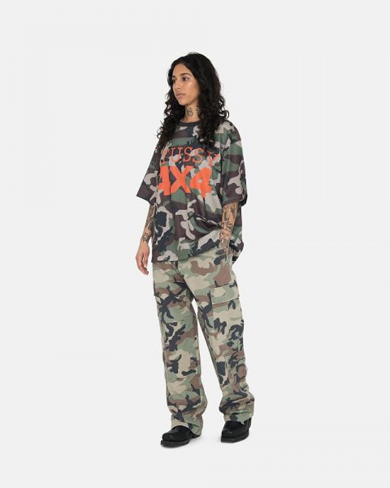 Camo Stussy 4x4 Mesh Football Jersey | 5069IEZOG