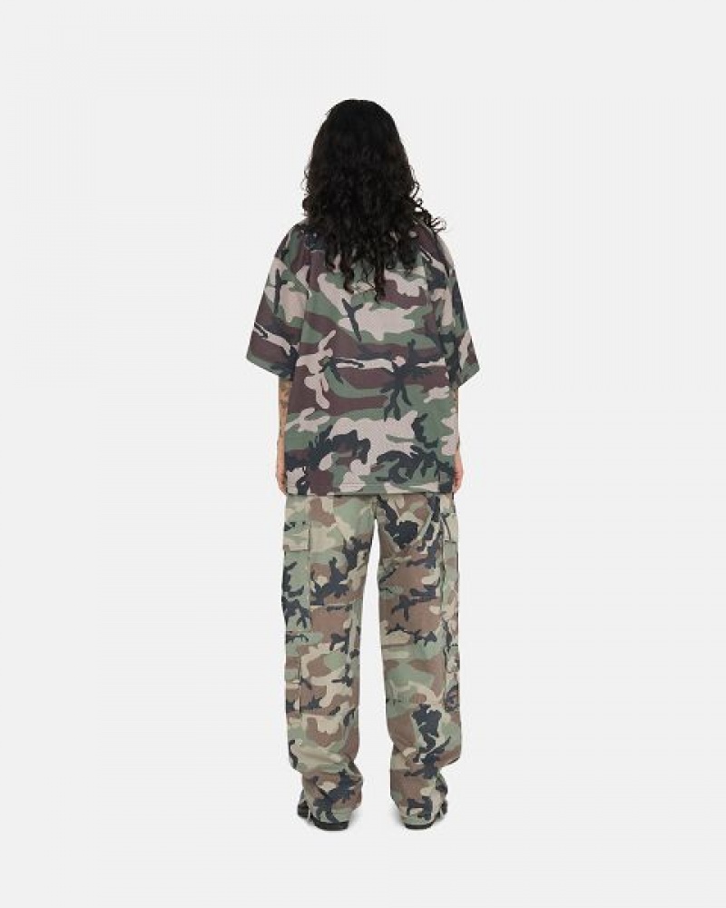 Camo Stussy 4x4 Mesh Football Jersey | 5069IEZOG