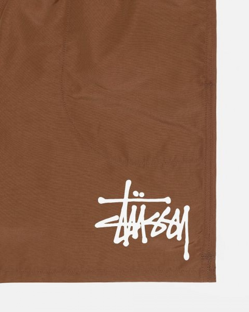 Coffee Stussy Water Big Basic Shorts | 5437KSRYI