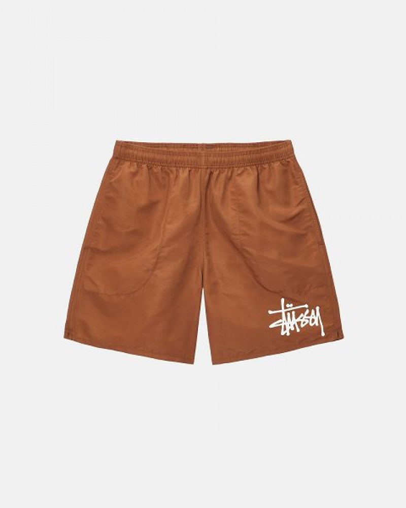 Coffee Stussy Water Big Basic Shorts | 5437KSRYI