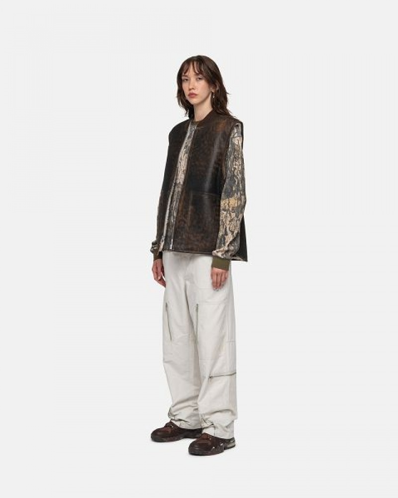 Cream Stussy Nyco Flight Pants | 5708ZSCUT