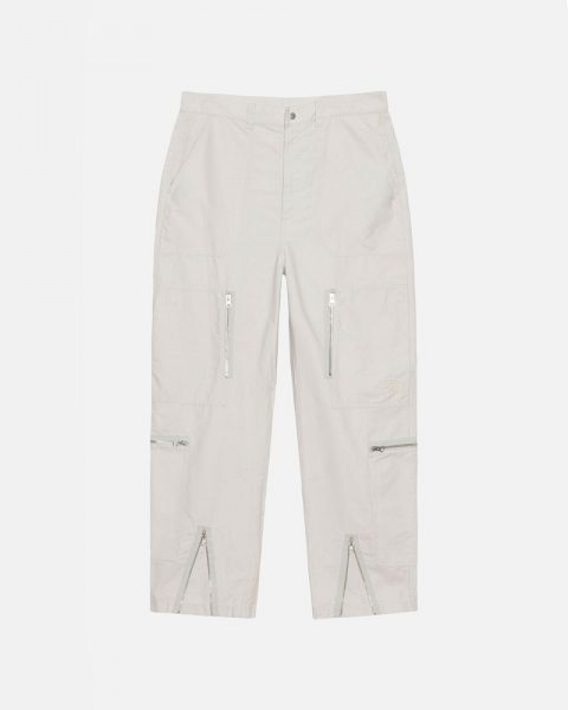 Cream Stussy Nyco Flight Pants | 5708ZSCUT