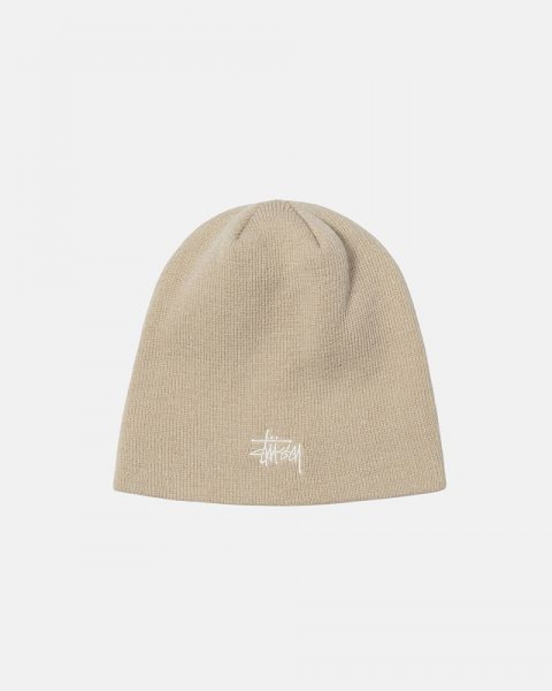 Cream Stussy Skullcap Basic Beanie | 7526UZYBQ