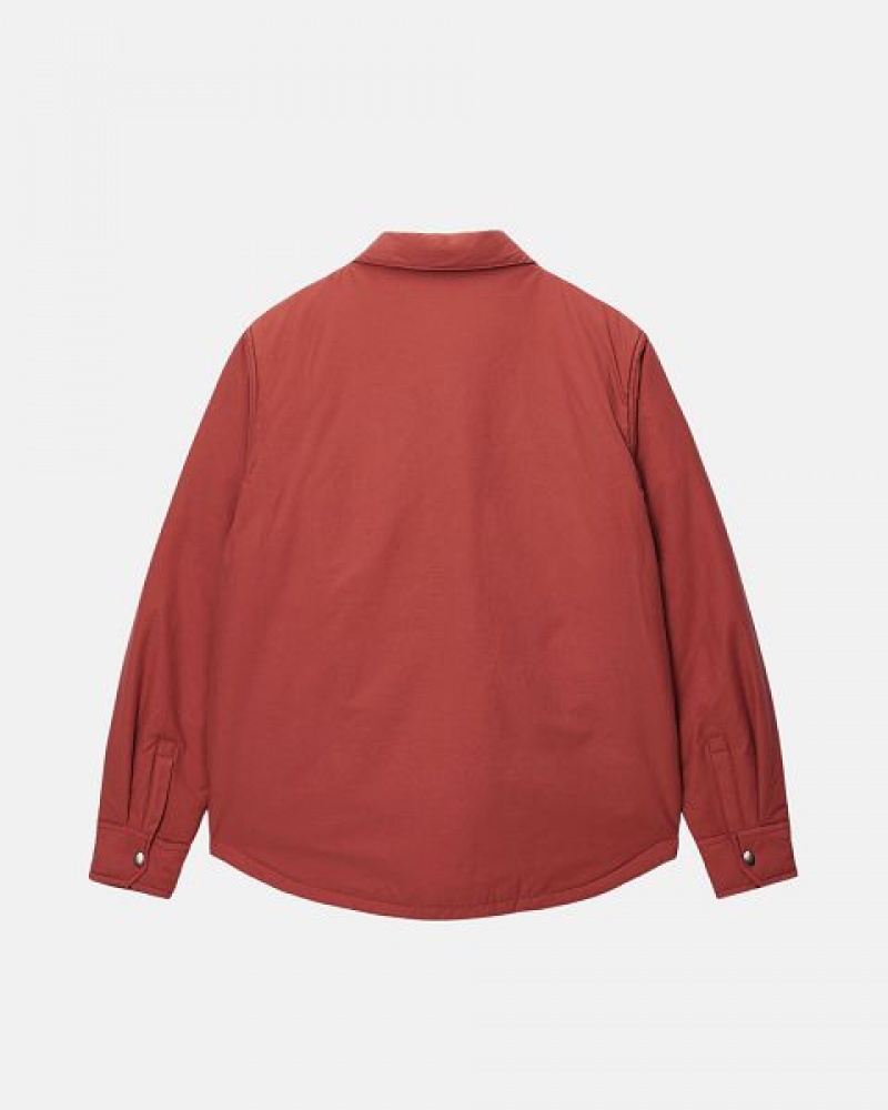 Dark Red Stussy Padded Tech Over Shirts | 3714AJBMK