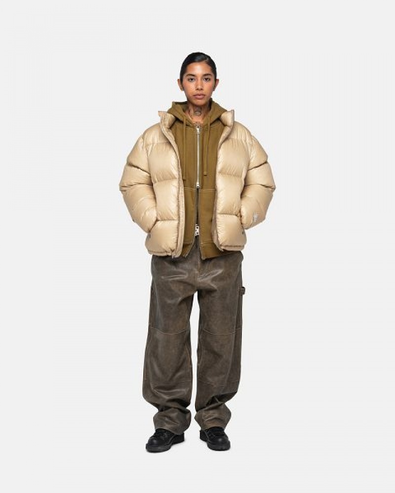 Gold Stussy Parachute Ripstop Down Jackets | 9210HNRAT