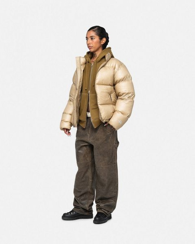 Gold Stussy Parachute Ripstop Down Jackets | 9210HNRAT