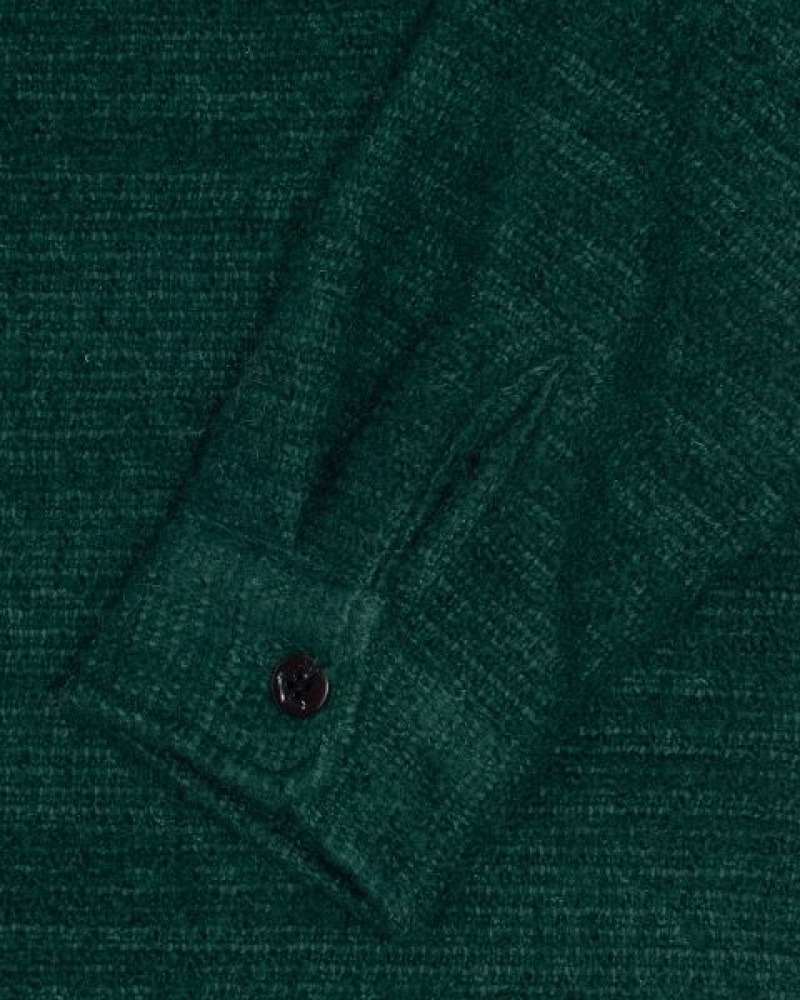 Green Stussy Boucle Wool Cpo Shirts | 8173CYDAU