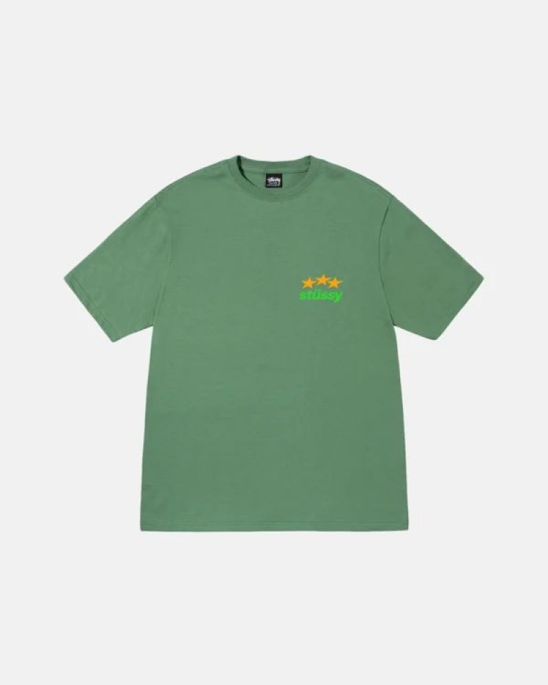 Green Stussy Designs Usa T Shirts | 7105LEMBO