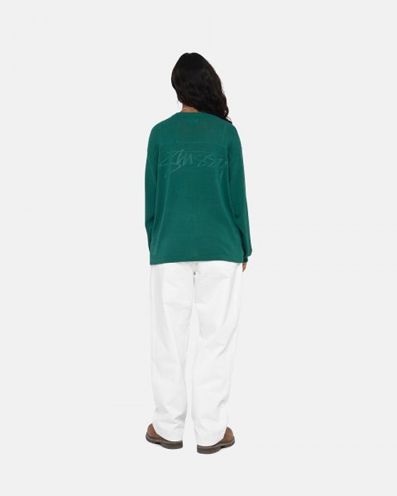 Green Stussy Football Sweaters | 5768NEWFL