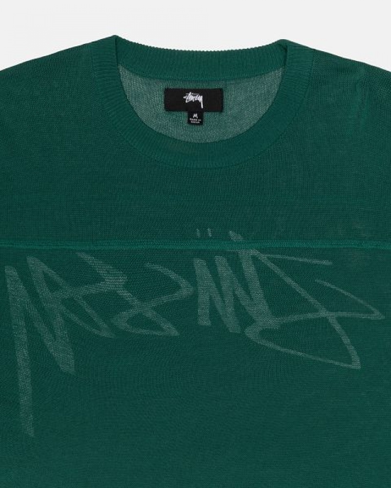 Green Stussy Football Sweaters | 5768NEWFL