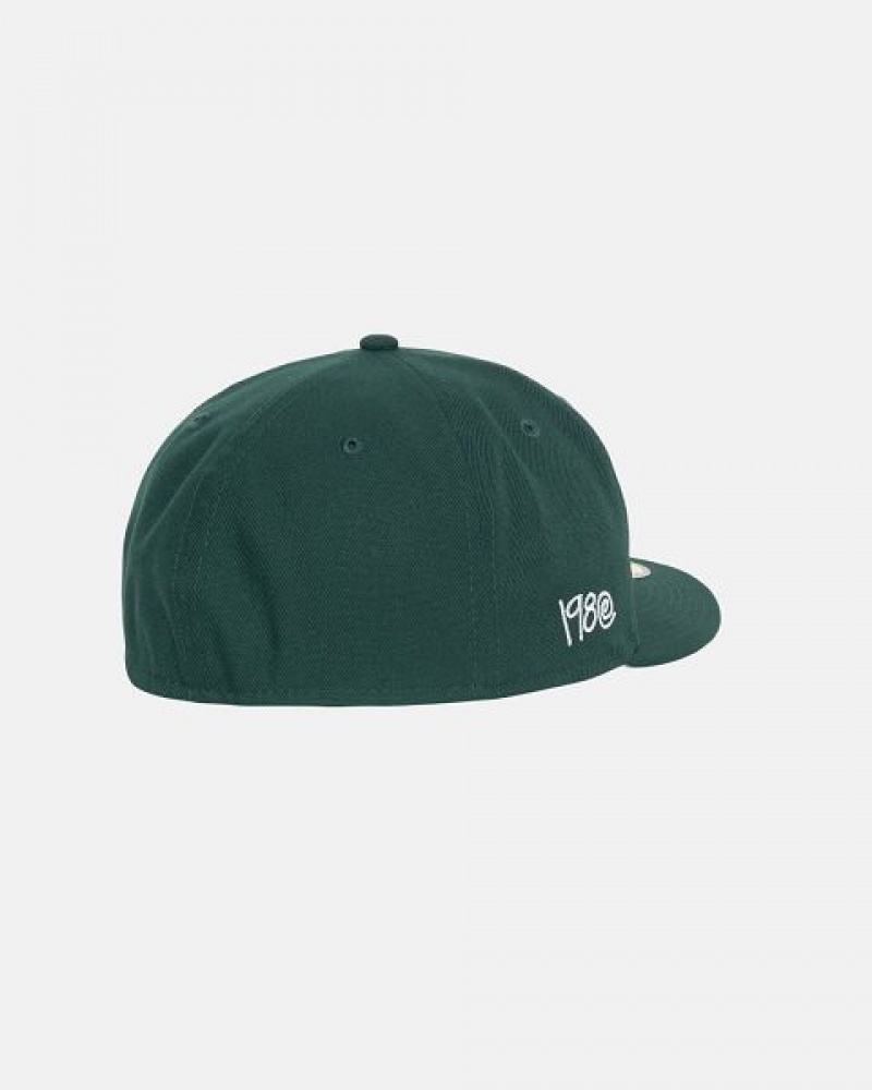 Green Stussy New Era 59fifty Curly S Caps | 9612XYKAL