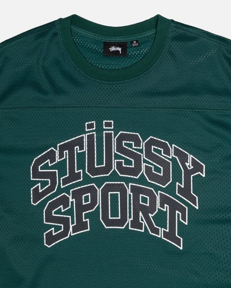 Green Stussy Sport Mesh Football Jersey | 5264WCMZY