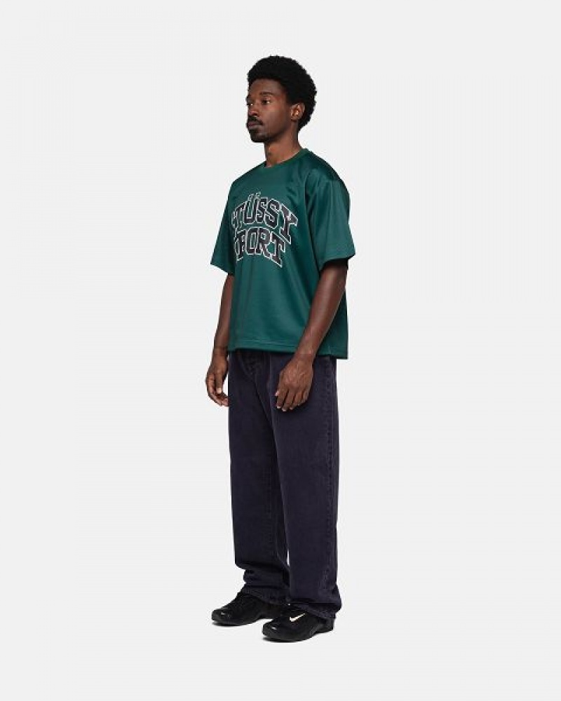 Green Stussy Sport Mesh Football Jersey | 5264WCMZY