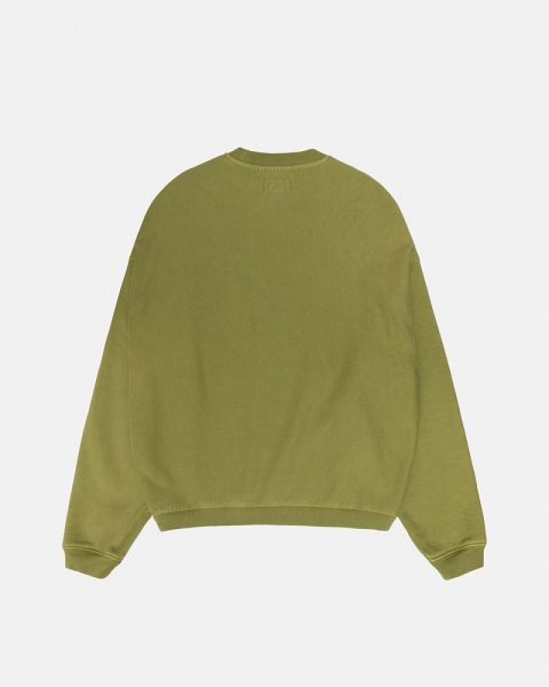 Green Stussy Varsity Oversized Crew Sweatshirts | 2105NPELW