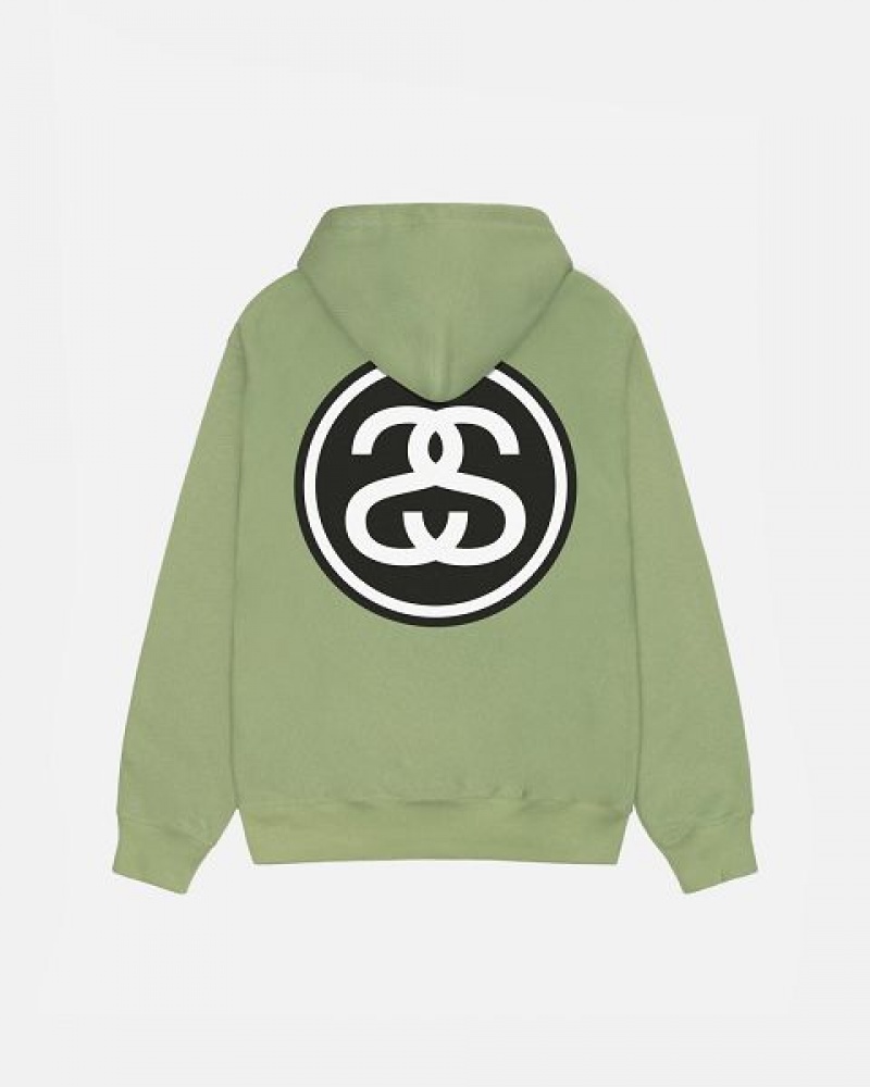 Green / Black Stussy Ss-link Hoodie | 8047SRBTK